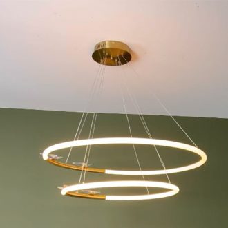 لوستر آویز طلایی دوتایی Lumina 2
